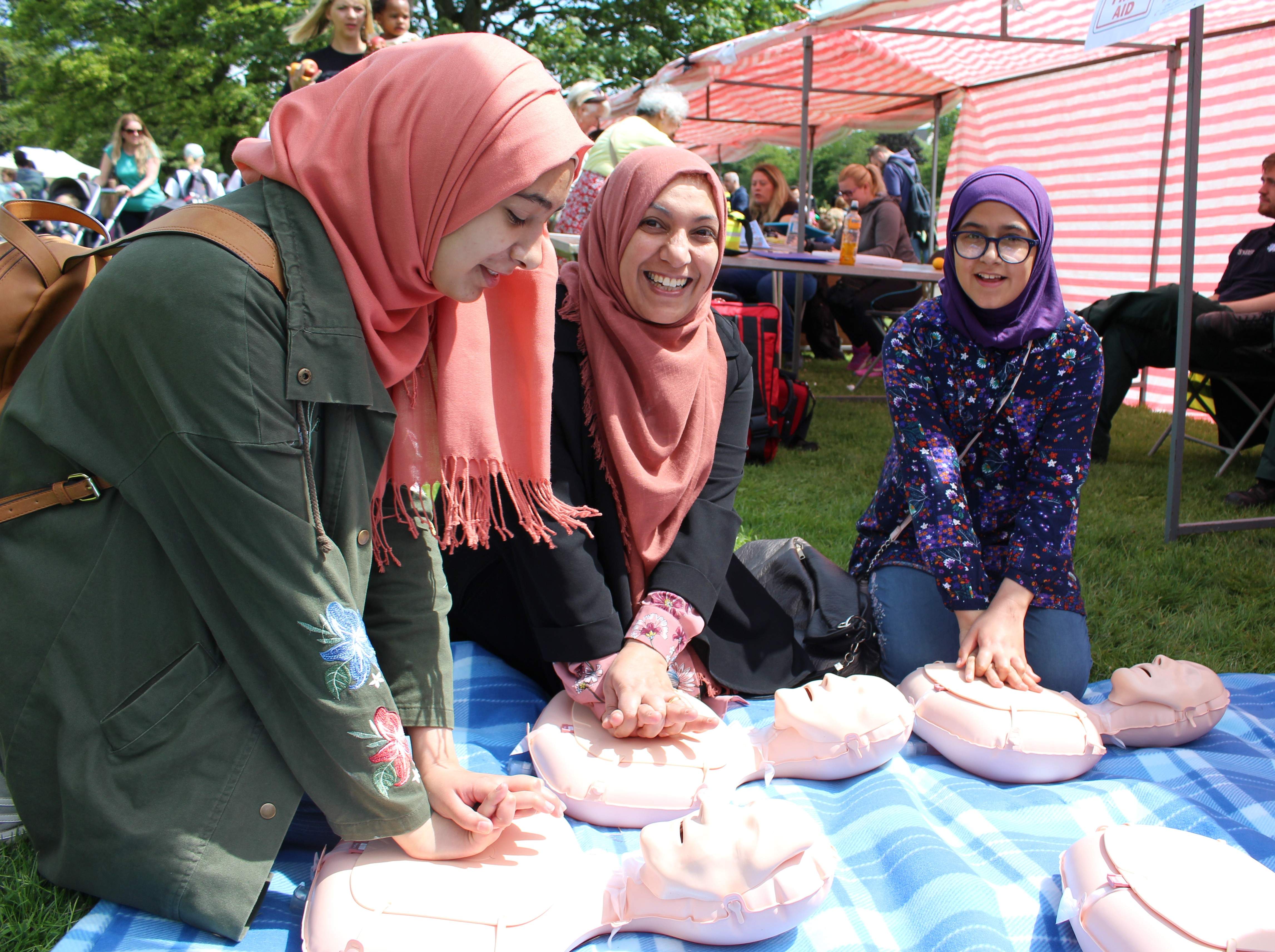 Photo of a CPR training session 
