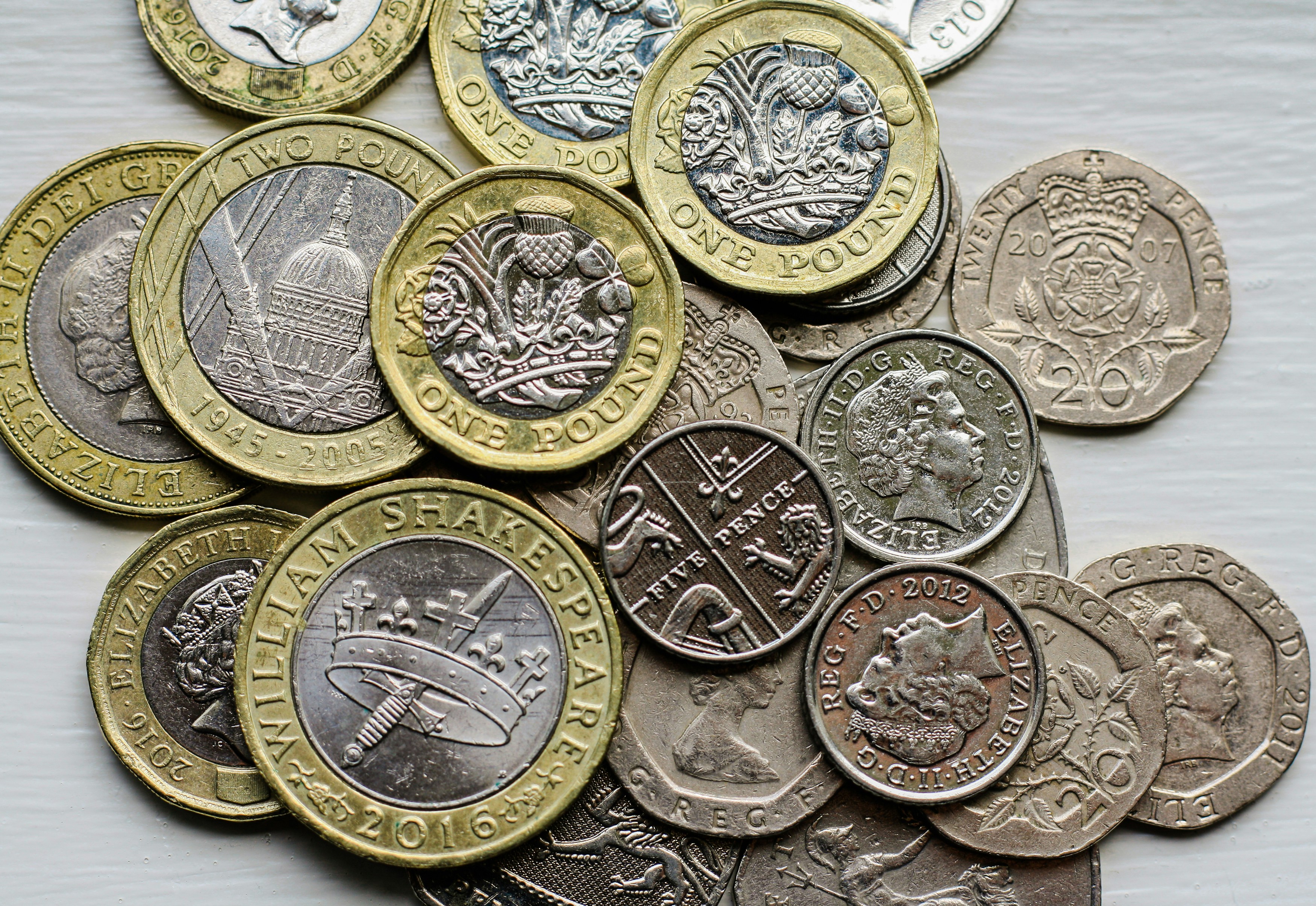 A pile of coins